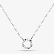 Fashionista Silver Sterling Silver Tapered Baguette Cubic Zirconia Wreath Pendant 016-31914/SP