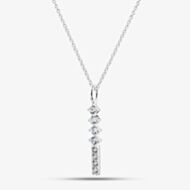 Fashionista Silver Sterling Silver Cubic Zirconia Bar Pendant 016-34417/SP