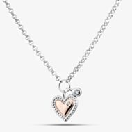 Fashionista Gold Rose Gold Tone Plated Sterling Silver Cubic Zirconia Heart Pendant AN4002Z/PR