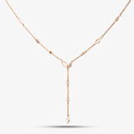 Fashionista Gold Rose Gold Tone Plated Sterling Silver Cubic Zirconia Leaf Necklace 05S2AZN451407