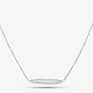 Silver & Cubic Zirconia Open Oval Necklace 2THB020704