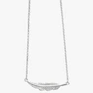 Sterling Silver Small Feather Necklace N4382