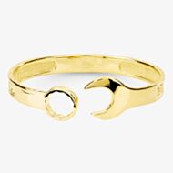 Gold Plated Large Spanner Torque Bangle S8032Y