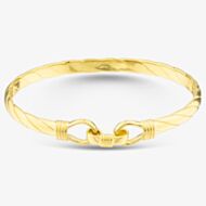 Gold Plated Medium Solid Hook Bangle S8033Y
