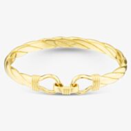 Gold Plated Large Solid Hook Bangle S8034Y
