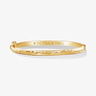 Dower & Hall Gold Plated Hinged Hammered Nomad Bangle NBG20-S-MED
