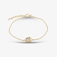 Fashionista Gold Yellow Gold Tone Plated Sterling Silver Cubic Zirconia Bracelet AB3078Z/G