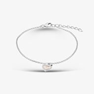 Fashionista Gold Rose Gold Tone Plated Sterling Silver Heart Bracelet AB4337Z/PR