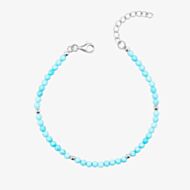 Fashionista Silver Sterling Silver Blue Magnesite Beaded Bracelet B5669T