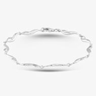 Silver Small Twist Link Bracelet B4029