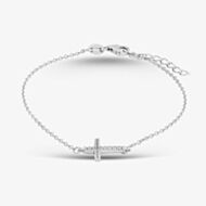 Silver Cubic Zirconia Cross Bracelet 8.28.9892