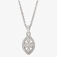 Silver Pavé Open Marquise Pendant P614075