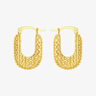 LUXE Silver Gold Plated 21.7mm Hammered Hoop Earrings 8.52.9999
