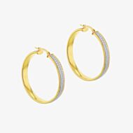 Silver Yellow Gold Plated 40mm Stardust Hoop Earrings 8.51.2929