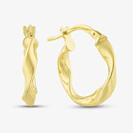 Silver Gold Plated 16mm Twisted Hoop Earrings S3375