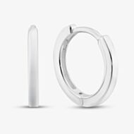 Silver Classic Sterling Silver Mini Flat Profile Huggie Hoop Earrings E5864