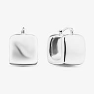 Sterling Silver Rhodium Plated Square Electroform Creole Earrings 8.52.0000