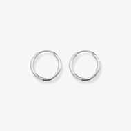 Silver Classic Sterling Silver 13mm Sleeper Hoop Earrings G5532