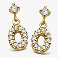 Unique Gold Pated Cubic Zirconia Drop Earrings ME-1006GO