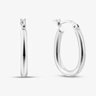 Fashionista Silver Sterling Silver Oval Hoop Earrings TTE5127CC0000R1