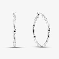 Fashionista Silver Sterling Silver Twist Hoop Earrings TTE3915300000R1