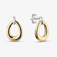 Yellow Gold Plated Sterling Silver Teardrop Drop Stud Earrings AE24976/RG