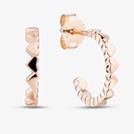 Fashionista Gold Rose Gold Tone Plated Sterling Silver Mini Heart Huggie Hoop Earrings AE24152/P