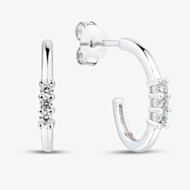 Fashionista Silver Sterling Silver Cubic Zirconia Huggie Hoop Earrings AE24159Z/R