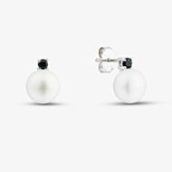 Fashionista Silver Sterling Silver Freshwater Pearl Stud Earrings AE19661BKZ-WFM/R