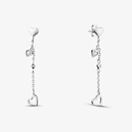 Fashionista Silver Sterling Silver Cubic Zirconia Multi Heart Drop Stud Earrings 05S2AZE422806