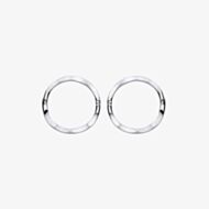 Fashionista Silver Sterling Silver 11mm Hinged Sleeper Hoop Earrings S3494