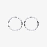Fashionista Silver Sterling Silver 12mm Hinged Sleeper Hoop Earrings S3496