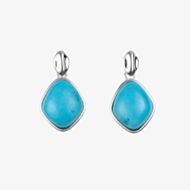 Fashionista Silver Sterling Silver Bezel Set Blue Magnesite Drop Earrings E6805T