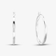 Silver Oval Creole Earrings 8-53-3459