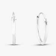 Sterling Silver Small Plain Hoop Earrings H041