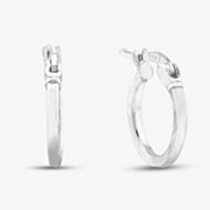 Sterling Silver 10mm Diamond Cut Hoop Earrings 8.51.1649