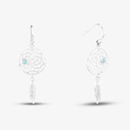 Sterling Silver Dream Catcher Dropper Earrings 8.59.0519