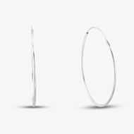 Sterling Silver 50mm x 1.5mm Hoop Earrings H242