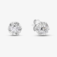 Silver Cubic Zirconia Illusion Set Stud Earrings CE5515