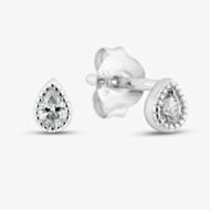 Sterling Silver Teardrop Cubic Zirconia Stud Earrings E6163C