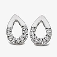 Unique Sterling Silver Open Teardrop Stud Earrings ME-1005