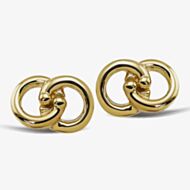 Unique Gold Plated Linked Circle Stud Earrings ME-953GO