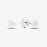 Fashionista Silver Silver 4mm Ball Stud Earrings SBE4 (BK)