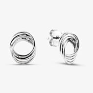 Fashionista Silver Sterling Silver Twist Circle Stud Earrings TTE160XXX0000R1