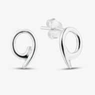Fashionista Silver Sterling Silver Cross Over Oval Stud Earrings 011-43075/SP