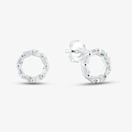Fashionista Silver Sterling Silver Baguette Cut Cubic Zirconia Wreath Stud Earrings 041-69667/SP