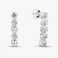 Fashionista Silver Sterling Silver Dcubic Zirconia Five Stone Drop Stud Earrings 041-74439/SP