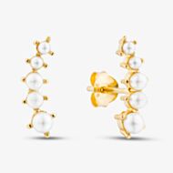 Fashionista Gold Yellow Gold Tone Plated Sterling Silver Simulated Pearl Stud Earrings 041-72186/GP