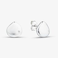 Fashionista Silver Sterling Silver Cubic Zirconia Engravable Disc Stud Earrings AE25485Z/R