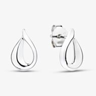 Fashionista Silver Sterling Silver Twist Teardrop Stud Earrings AE20161/R